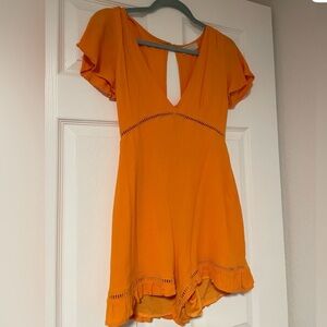 Urban Outfitters Vibrant Orange Romper